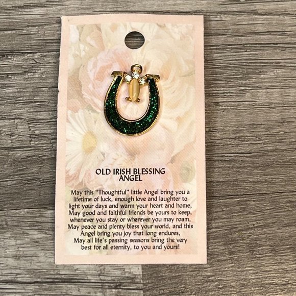 OLD IRISH BLESSING ANGEL Pin - Picture 1 of 4
